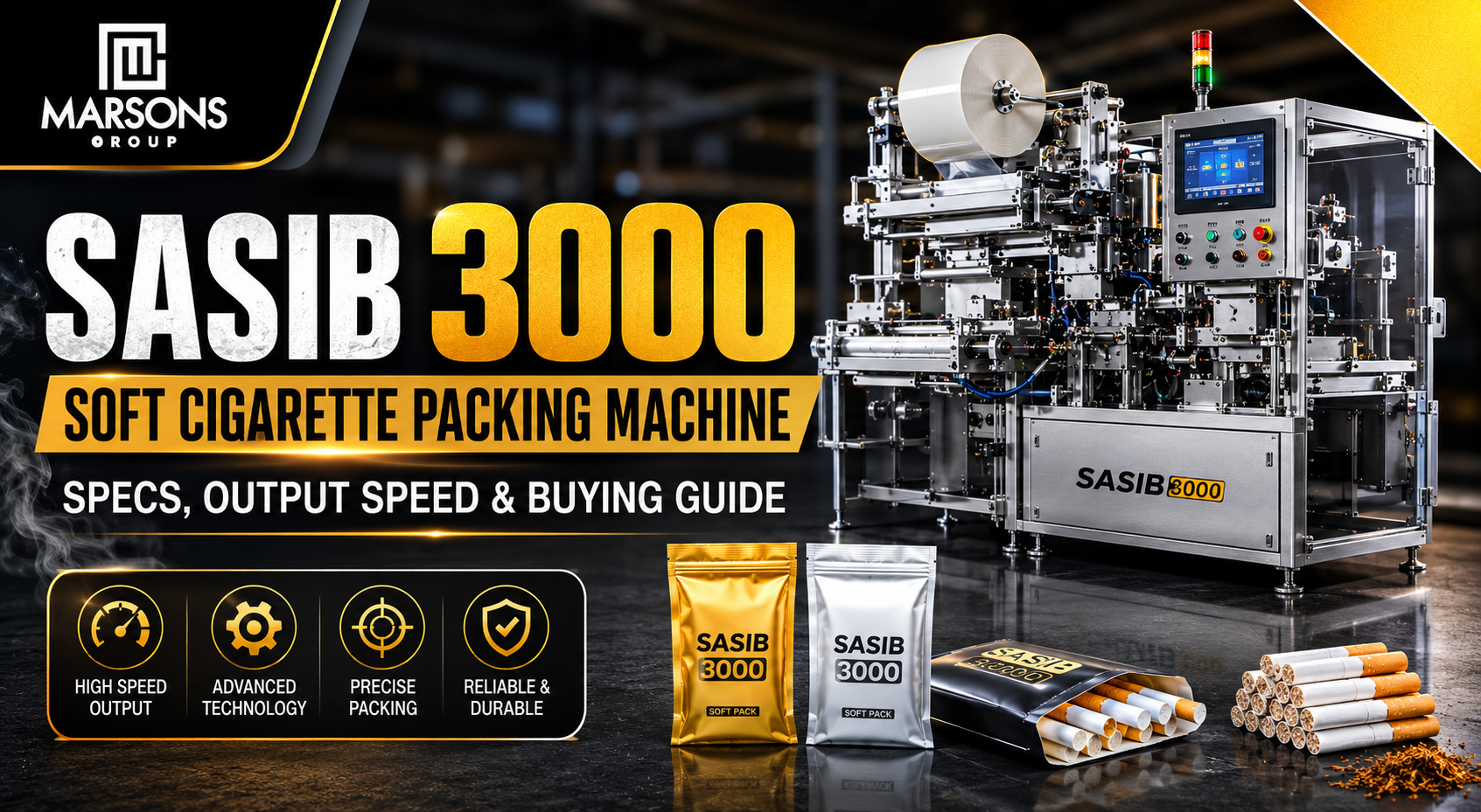 Sasib 3000 cigarette machine for sale